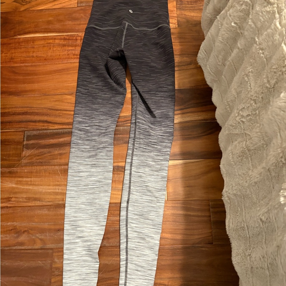 lululemon athletica Black and Gray Ombre Leggings